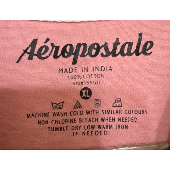 Aeropostale Shirt‎ Mens XL Pink  Polo Short Sleeve Logo A87 100% Cotton - Picture 4 of 7
